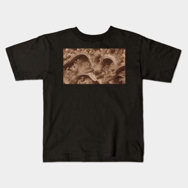 Seamless Leaf Relief Carving VI Kids T-Shirt by newdreamsss